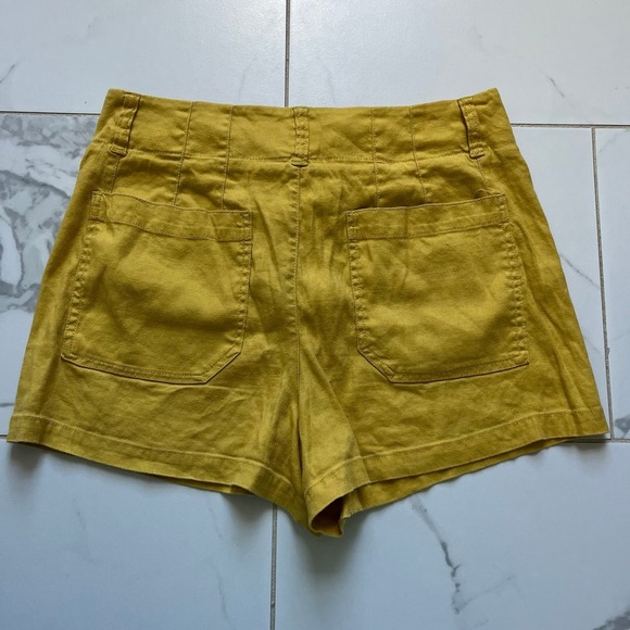 Maeve Colette Linen Blend Shorts yellow size 31 - Picture 6 of 6